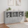 Betongraues Sideboard mit LED-Beleuchtung Yosca 181,5x37x100cm