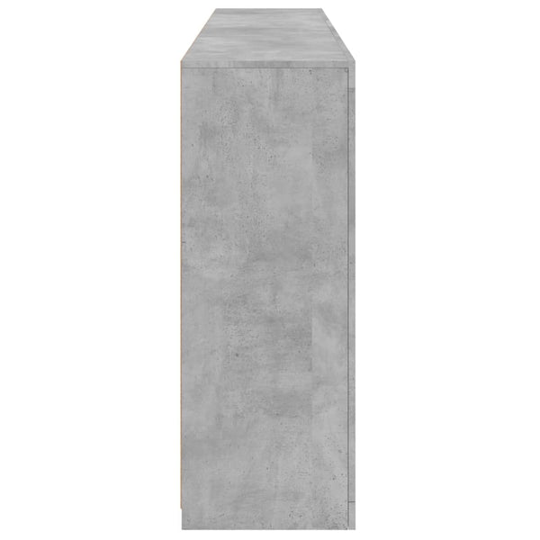 Betongraues Sideboard mit LED-Beleuchtung Yosca 181,5x37x100cm