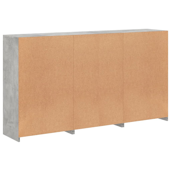 Betongraues Sideboard mit LED-Beleuchtung Yosca 181,5x37x100cm