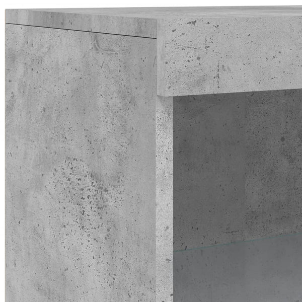 Betongraues Sideboard mit LED-Beleuchtung Yosca 181,5x37x100cm