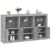 Betongraues Sideboard mit LED-Beleuchtung Yosca 181,5x37x100cm