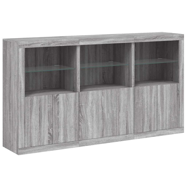 Graues Sideboard mit LED-Beleuchtung Yosca 181,5x37x100cm