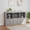 Graues Sideboard mit LED-Beleuchtung Yosca 181,5x37x100cm
