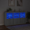 Graues Sideboard mit LED-Beleuchtung Yosca 181,5x37x100cm