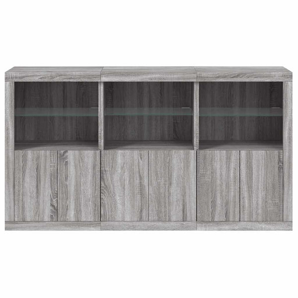 Graues Sideboard mit LED-Beleuchtung Yosca 181,5x37x100cm