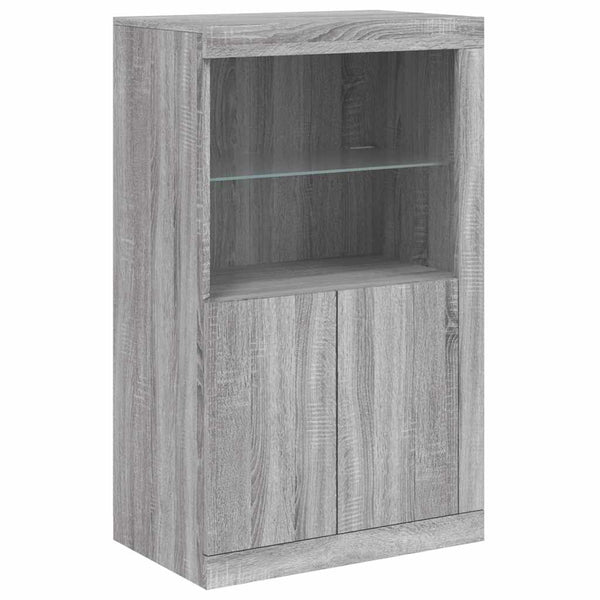 Graues Sideboard mit LED-Beleuchtung Yosca 181,5x37x100cm