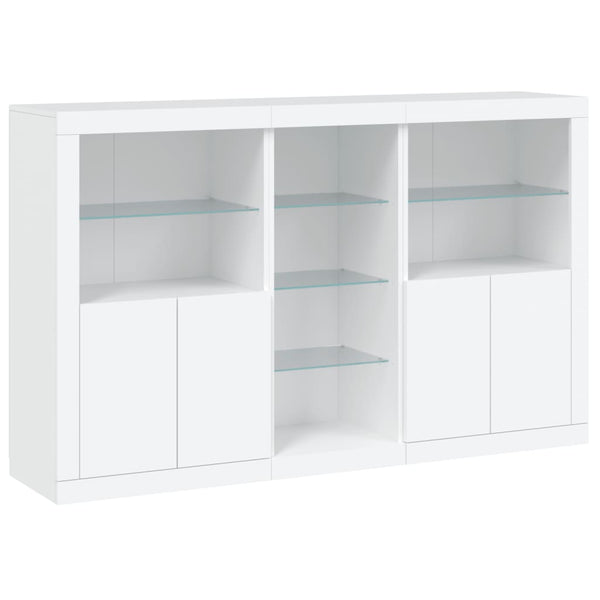 Weißes Sideboard mit LED-Beleuchtung Parseh 162x37x100cm