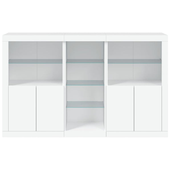 Weißes Sideboard mit LED-Beleuchtung Parseh 162x37x100cm