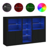 Senkki LED-valoilla musta 162x37x100 cm