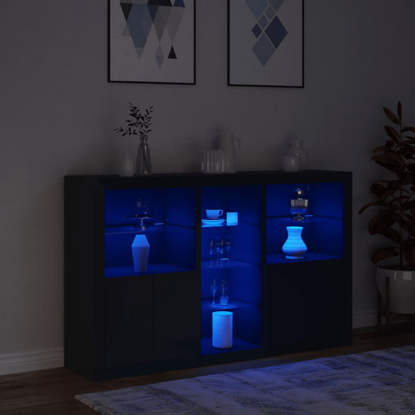Senkki LED-valoilla musta 162x37x100 cm