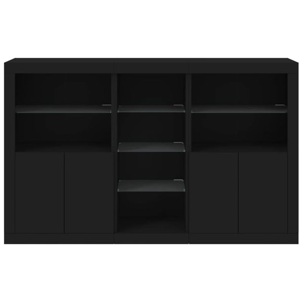 Senkki LED-valoilla musta 162x37x100 cm