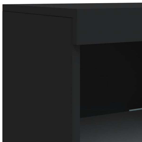 Senkki LED-valoilla musta 162x37x100 cm