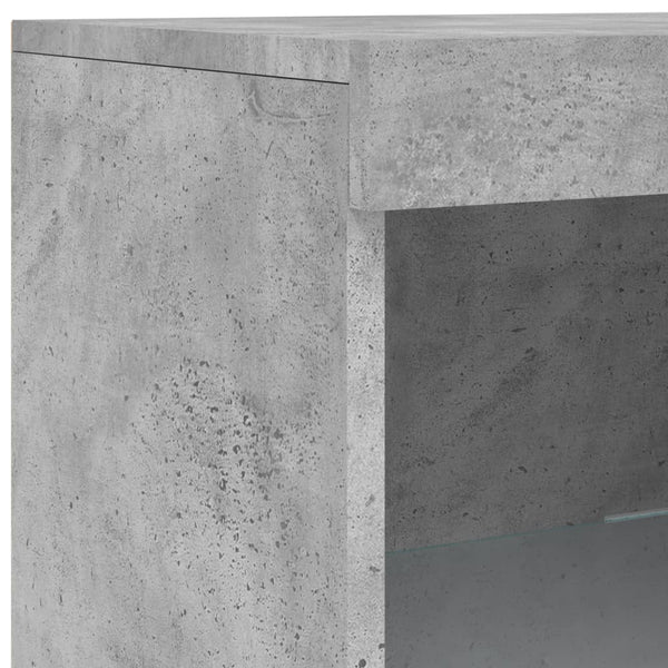 Betongraues Sideboard mit LED-Beleuchtung Parseh 162x37x100cm