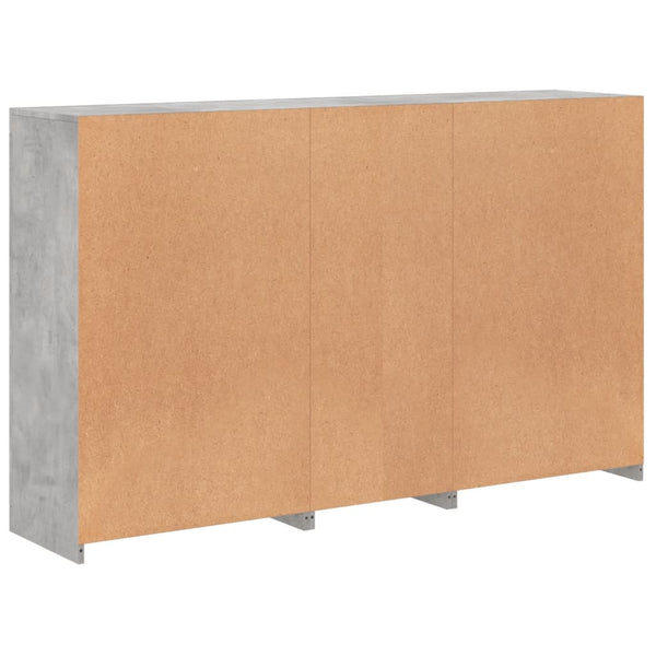 Betongraues Sideboard mit LED-Beleuchtung Parseh 162x37x100cm