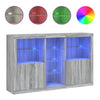 Graues Sideboard mit LED-Beleuchtung Parseh 162x37x100cm