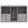 Graues Sideboard mit LED-Beleuchtung Parseh 162x37x100cm
