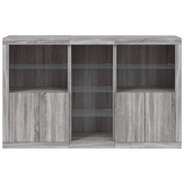 Graues Sideboard mit LED-Beleuchtung Parseh 162x37x100cm