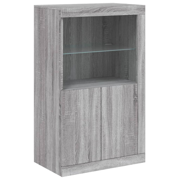 Graues Sideboard mit LED-Beleuchtung Parseh 162x37x100cm