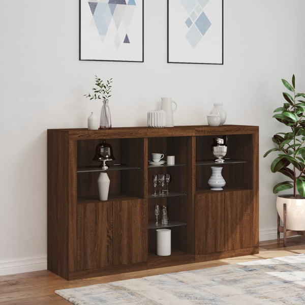 Kommode Russeiche mit LED-Beleuchtung Parseh 162x37x100cm