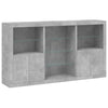 Betongraues Sideboard mit LED-Beleuchtung Plutina 181,5x37x100cm