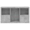 Betongraues Sideboard mit LED-Beleuchtung Plutina 181,5x37x100cm
