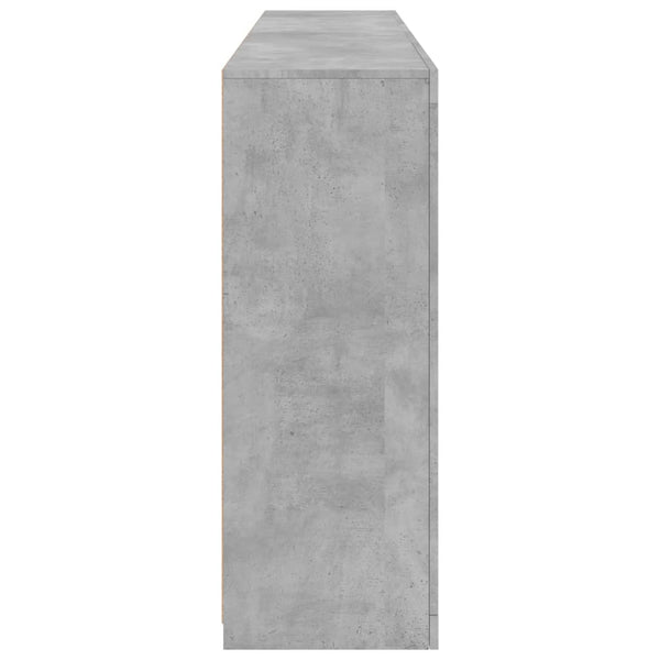 Betongraues Sideboard mit LED-Beleuchtung Plutina 181,5x37x100cm