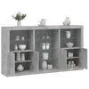 Betongraues Sideboard mit LED-Beleuchtung Plutina 181,5x37x100cm