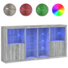 Sideboard mit LED-Beleuchtung Grau Sonoma 202x37x100 cm