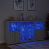 Sideboard mit LED-Beleuchtung Grau Sonoma 202x37x100 cm