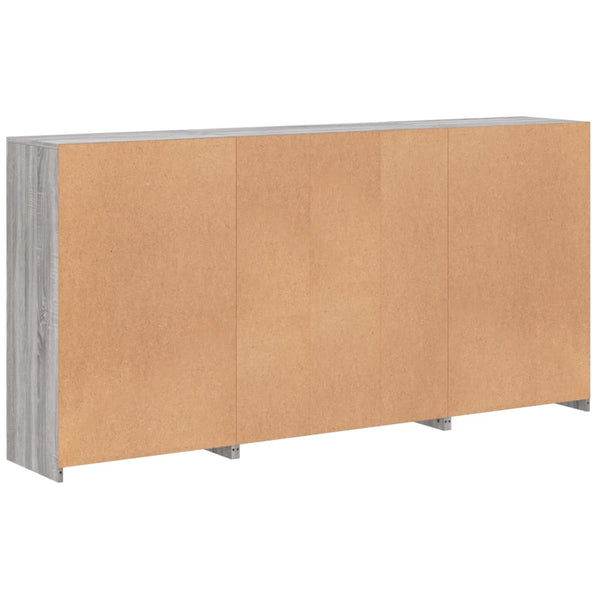 Sideboard mit LED-Beleuchtung Grau Sonoma 202x37x100 cm
