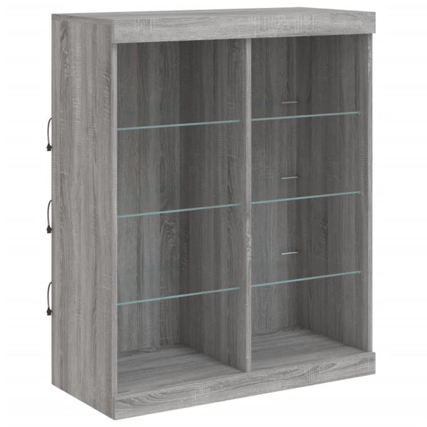 Sideboard mit LED-Beleuchtung Grau Sonoma 202x37x100 cm
