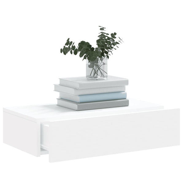 Weißes TV-Rack mit LED-Beleuchtung Costachita 60x35x15,5cm