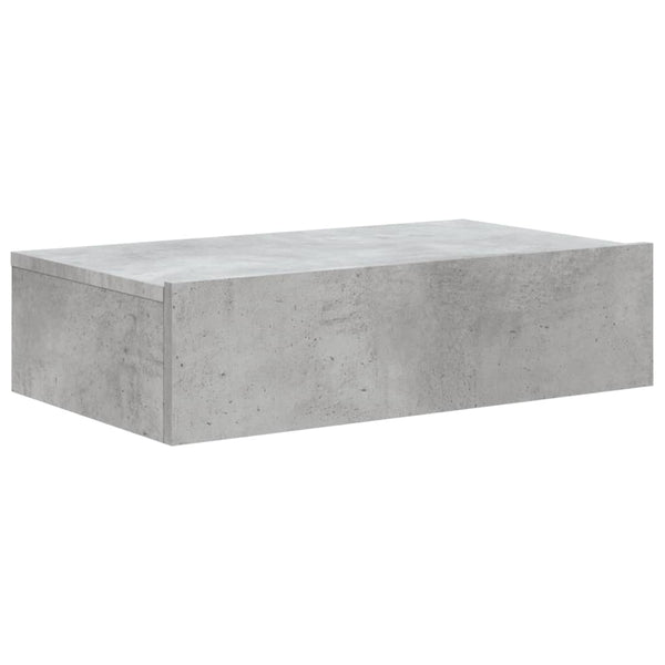 Betoninharmaa tv-taso led-valoilla Costachita 60x35x15,5cm
