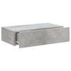 Betoninharmaa tv-taso led-valoilla Costachita 60x35x15,5cm