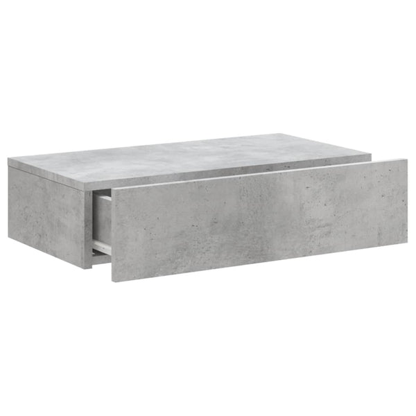 Betoninharmaa tv-taso led-valoilla Costachita 60x35x15,5cm