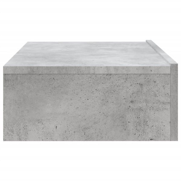 Betoninharmaa tv-taso led-valoilla Costachita 60x35x15,5cm