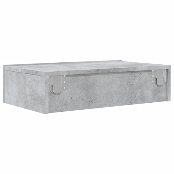 Betoninharmaa tv-taso led-valoilla Costachita 60x35x15,5cm