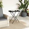 Schwarz klappbarer Serviertisch Eudora 65x40x75cm (Polyrattan)