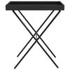 Schwarz klappbarer Serviertisch Eudora 65x40x75cm (Polyrattan)