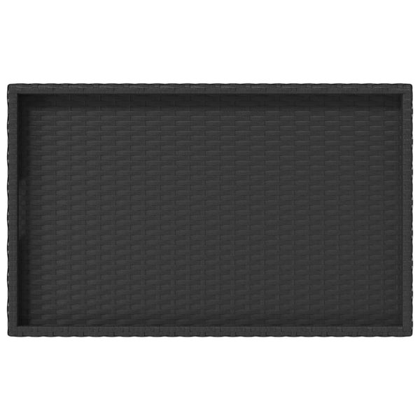 Schwarz klappbarer Serviertisch Eudora 65x40x75cm (Polyrattan)