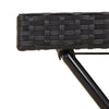Schwarz klappbarer Serviertisch Eudora 65x40x75cm (Polyrattan)
