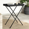 Schwarz klappbarer Serviertisch Eudora 65x40x75cm (Polyrattan)
