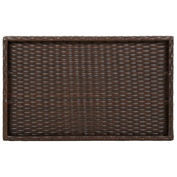Brauner klappbarer Beistelltisch Eudora 65x40x75cm (Polyrattan)