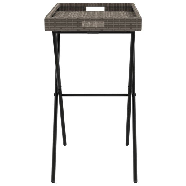 Klappbarer Beistelltisch Eudora Grau 65x40x75cm (Polyrattan)