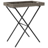 Klappbarer Beistelltisch Eudora Grau 65x40x75cm (Polyrattan)