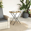 Beiger klappbarer Beistelltisch Eudora 65x40x75cm (Polyrattan)