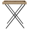 Beiger klappbarer Beistelltisch Eudora 65x40x75cm (Polyrattan)