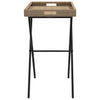 Beiger klappbarer Beistelltisch Eudora 65x40x75cm (Polyrattan)