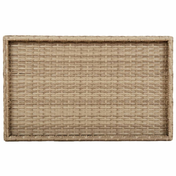 Beiger klappbarer Beistelltisch Eudora 65x40x75cm (Polyrattan)