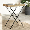 Beiger klappbarer Beistelltisch Eudora 65x40x75cm (Polyrattan)